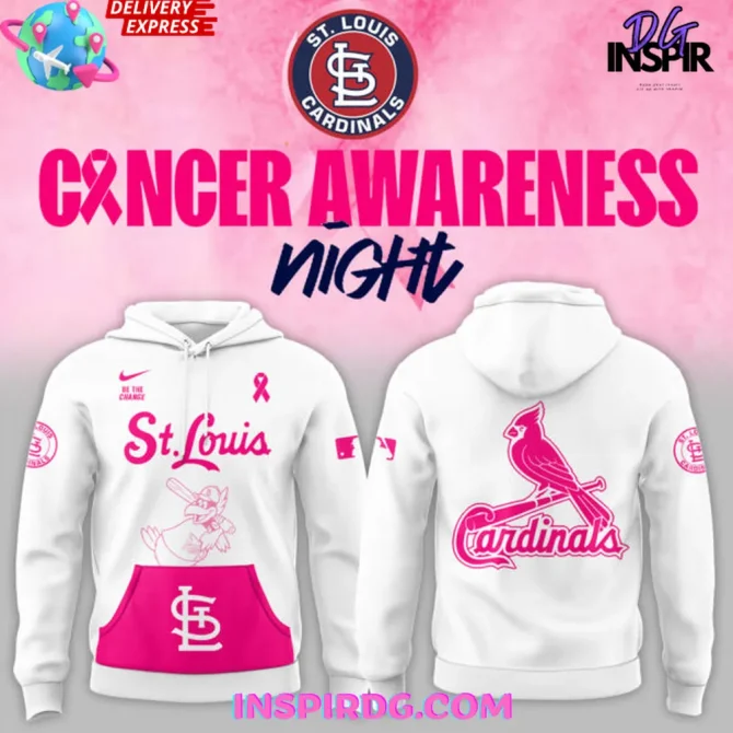 St. Louis Cardinals X Cancer Awareness Night 2025 All Over Print Hoodie