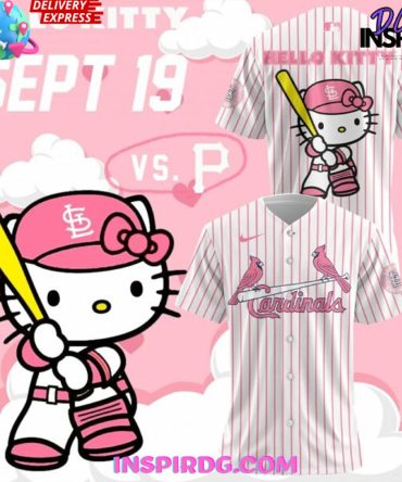 St. Louis Cardinals X Hello Kitty Night Pastel Baseball Jersey