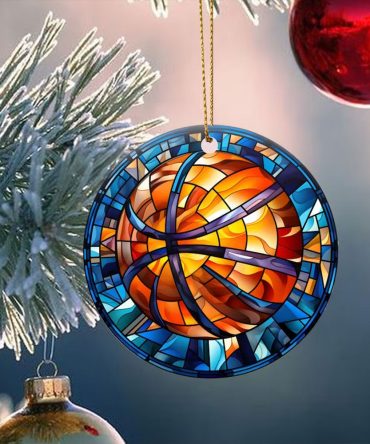 Basketball Christmas Mica Ornament Perfect Gift For Holiday