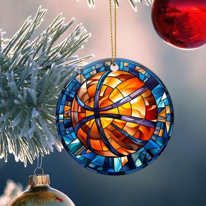 Ceramic Basketball Christmas Ceramic Ornament Perfect Gift For Holiday