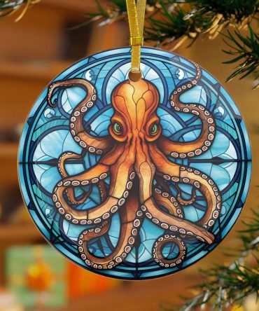 Ceramic Octopus Christmas Ceramic Ornament Perfect Gift For Holiday