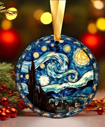 Starry Night X Ceramic Ceramic Christmas Ornament Perfect Gift For Holiday
