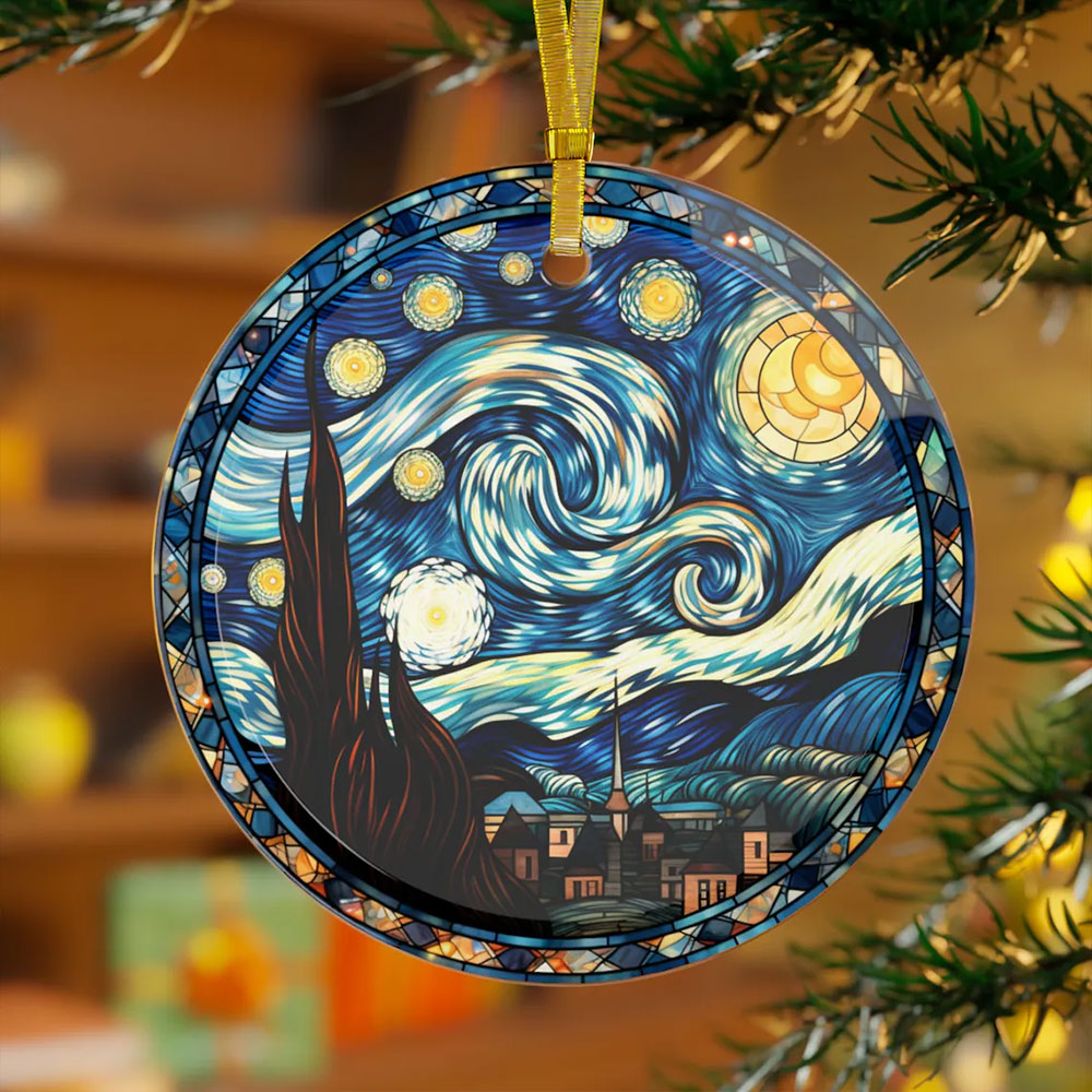 Starry Night X Ceramic Ceramic Christmas Ornament Perfect Gift For Holiday - Image 2
