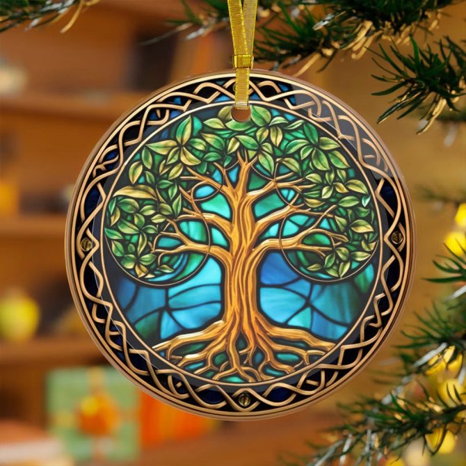 Ceramic Tree Of Life Christmas Ceramic Ornament Perfect Gift For Holiday