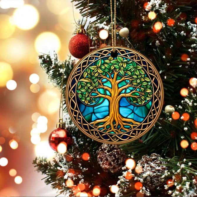 Ceramic Tree Of Life Christmas Ceramic Ornament Perfect Gift For Holiday - Image 2
