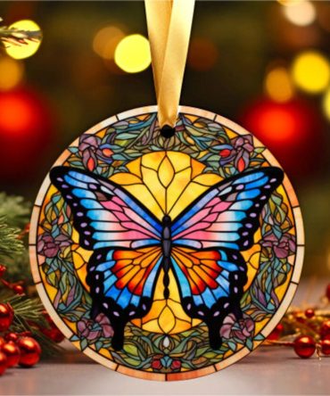 Butterfly Mica Christmas Ornament Perfect Gift For Holiday