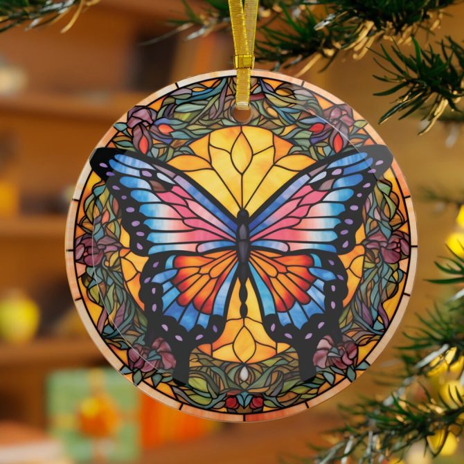 Butterfly Mica Christmas Ornament Perfect Gift For Holiday - Image 2