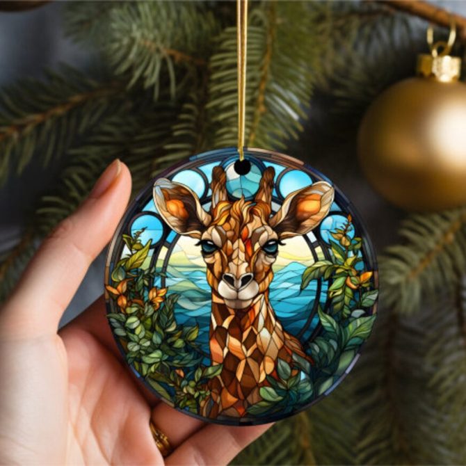 Ceramic Giraffe Ceramic Christmas Ornament Perfect Gift For Holiday