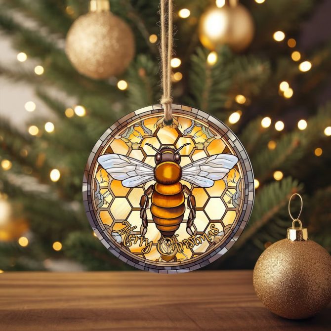 Bee Mica Christmas Ornament Perfect Gift For Holiday - Image 2