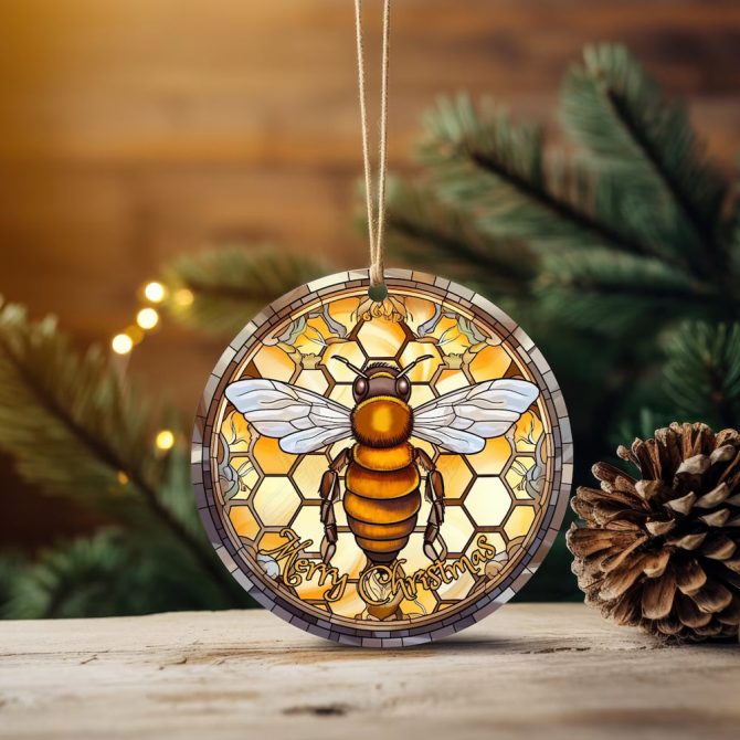Bee Mica Christmas Ornament Perfect Gift For Holiday