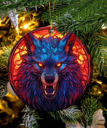 Ceramic Wolf Art In The Style Of Aggressive Ceramic Ornament Perfect Gift For Holiday