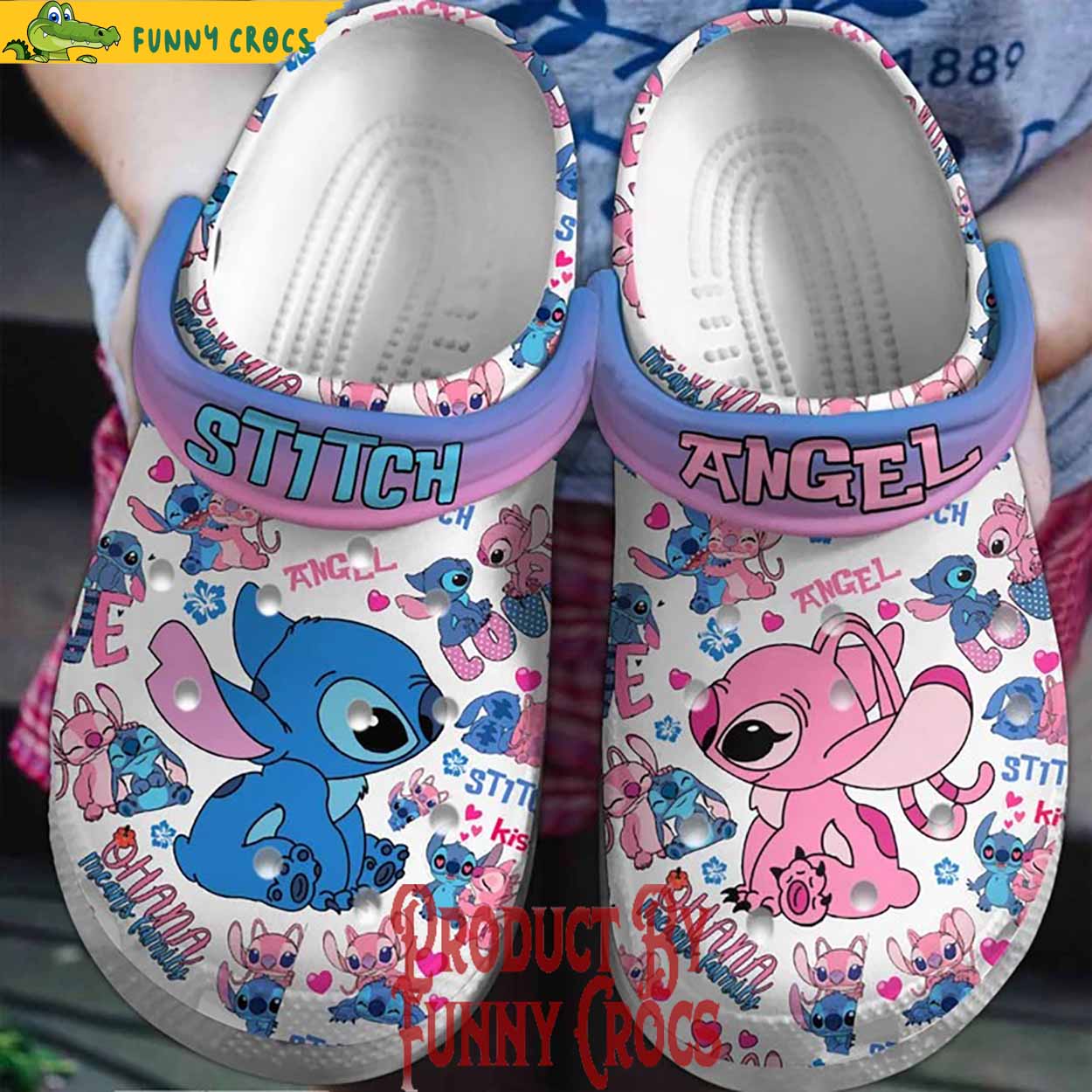 Stitch And Angel Ohana Means Family Crocs Style - Discover Comfort And Style Clog Shoes For Family