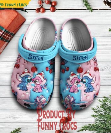 Stitch Angel Merry Christmas Crocs Shoes - Discover Comfort And Style Clog Shoes For Family