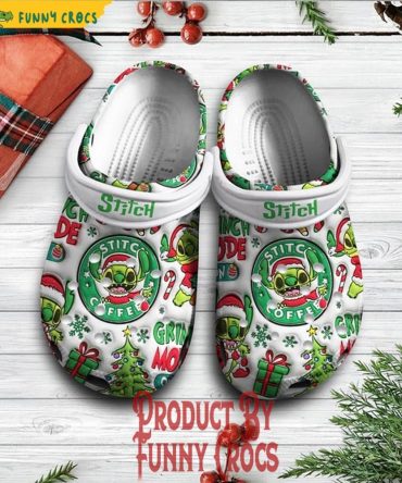 Stitch Coffee Christmas Crocs Shoes - Discover Comfort And Style Clog Shoes For Family