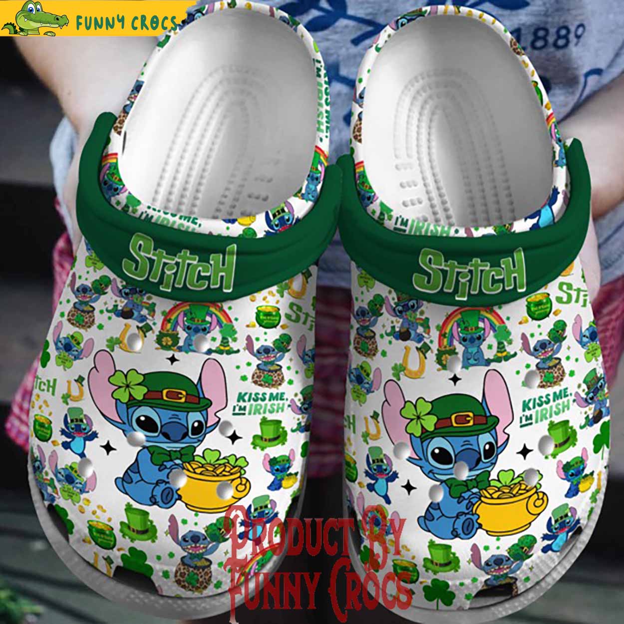 Stitch Kiss Me I'M Irish St Patrick'S Day Crocs Shoes - Discover Comfort And Style Clog Shoes For Family