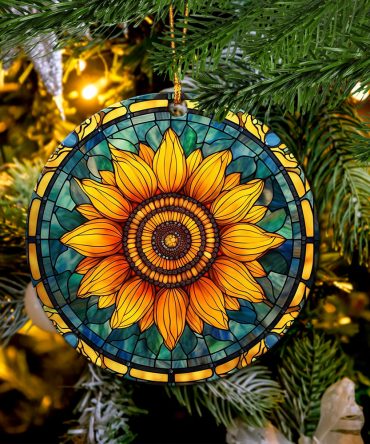 Sunflower Ceramic Green Ceramic Ornament Perfect Gift For Holiday