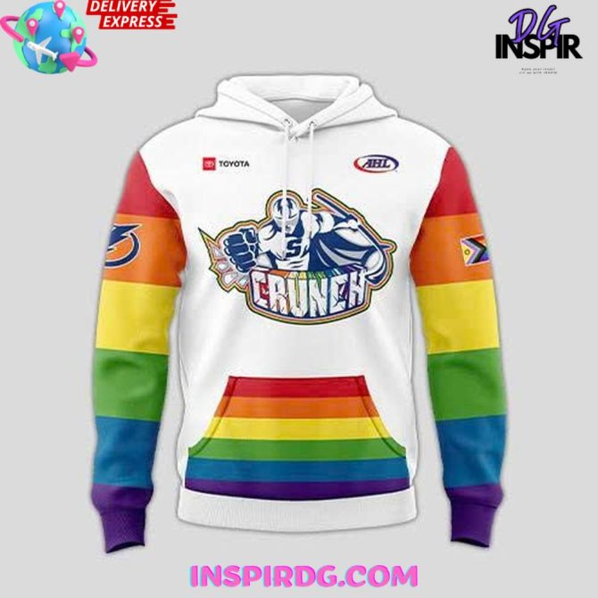 Syracuse Crunch Pride Month 2025 White All Over Print Hoodie - Image 2