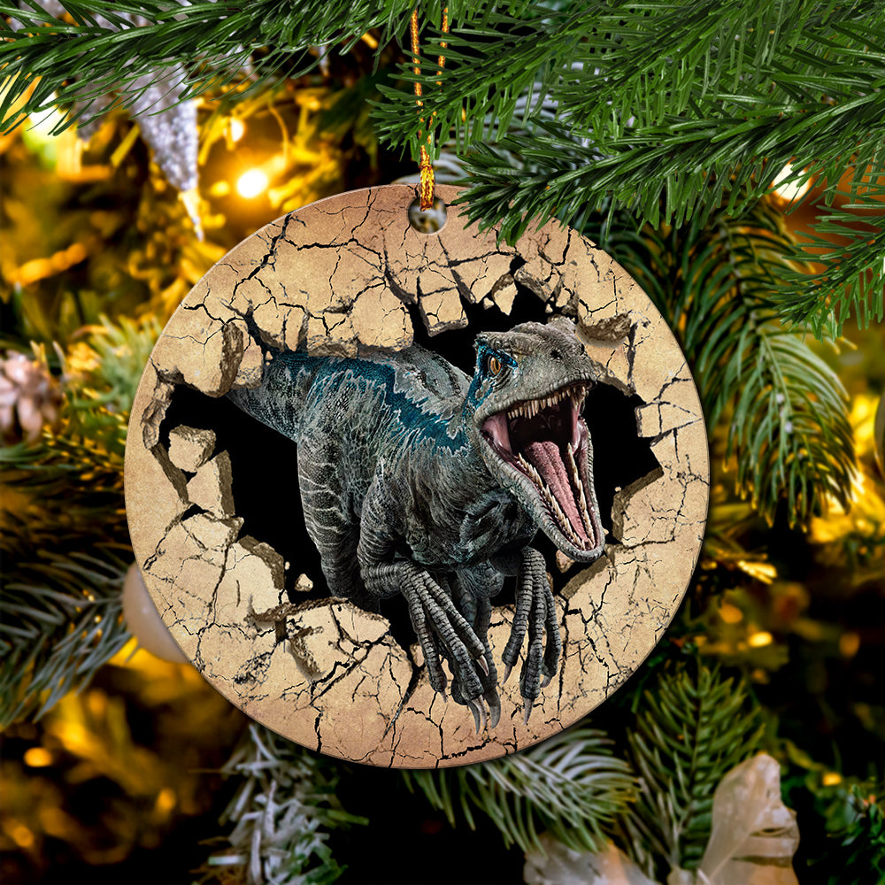 T-Rex Break Wall Ceramic Ornament Perfect Gift For Holiday