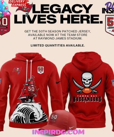 Tampa Bay Buccaneers Celebrate The Legacy Of 50 Seasons Red All Over Print Hoodie