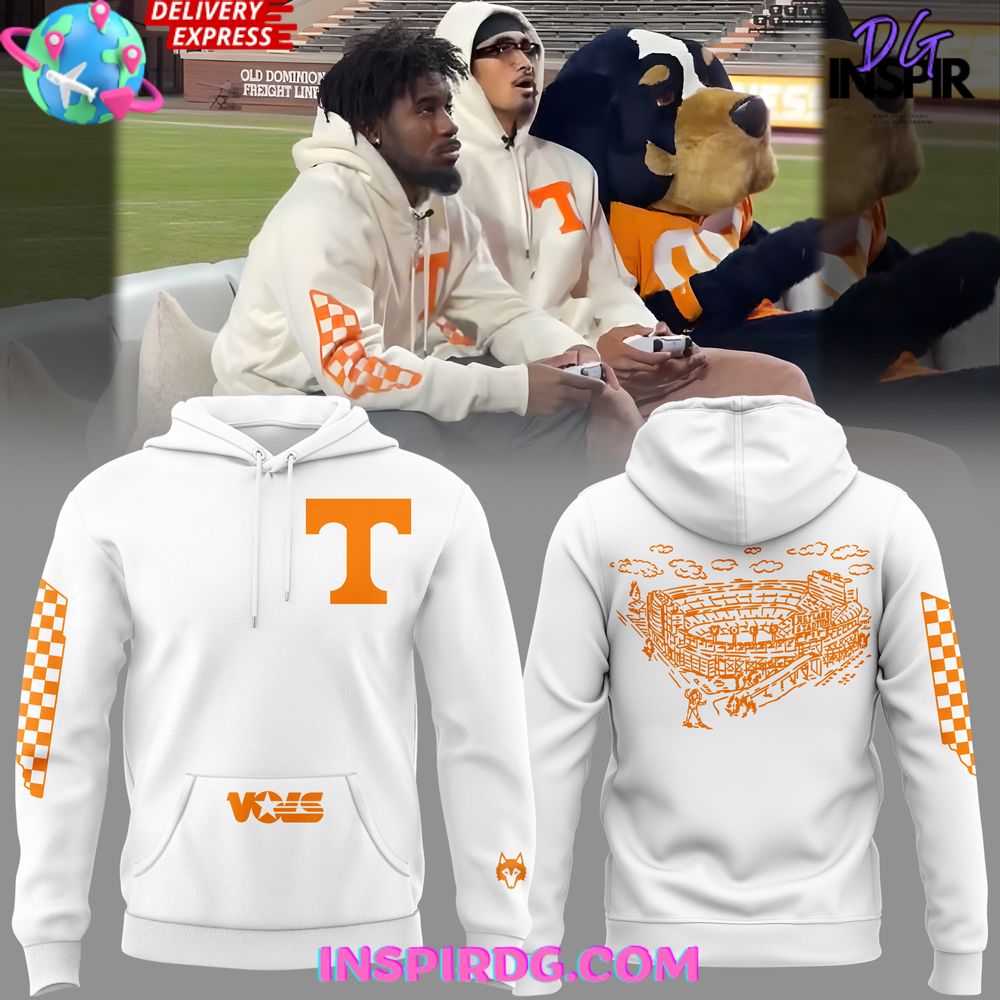 Tennessee Volunteers Neyland Stadium White All Over Print Hoodie, 3D Hoodie