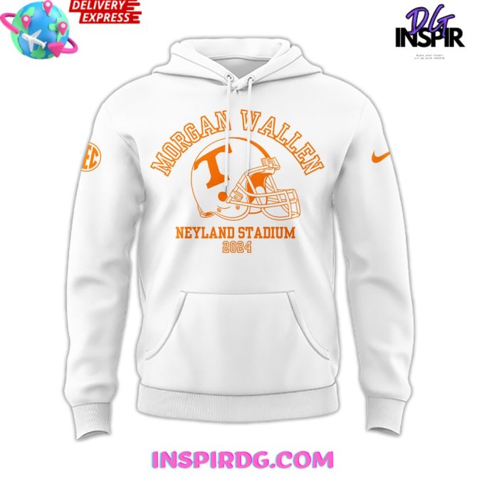 Tennessee X Morgan Wallen Neyland Stadium 2024 White All Over Print Hoodie - Image 2