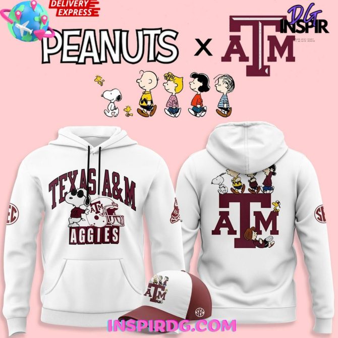 Texas A&M Aggies X Peanuts Night 2025 All Over Print Hoodie