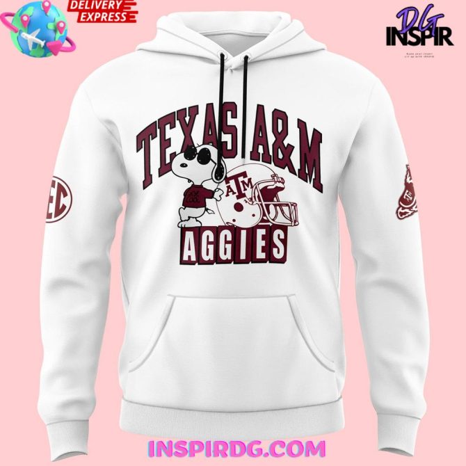 Texas A&M Aggies X Peanuts Night 2025 All Over Print Hoodie - Image 2