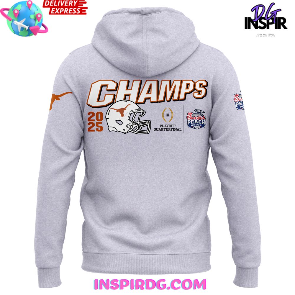 Texas Longhorns 2025 Chick-Fil-A Peach Bowl Champions All Over Print Hoodie, 3D Hoodie - Image 3