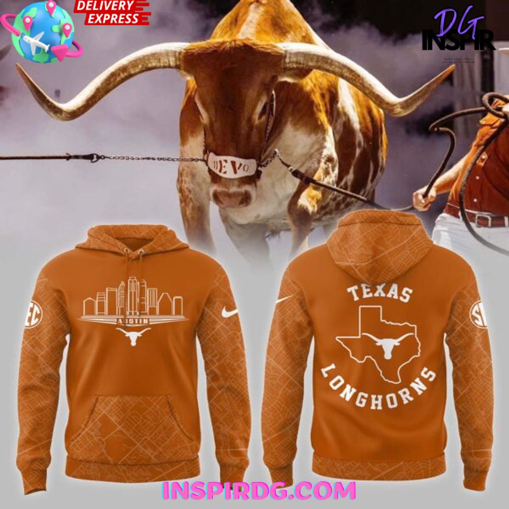 Texas Longhorns Austin Skyline 2025 All Over Print Hoodie, 3D Hoodie