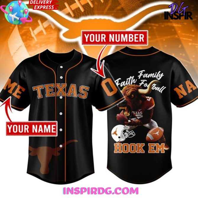 Texas Longhorns Hook 'Em Baseball Jersey