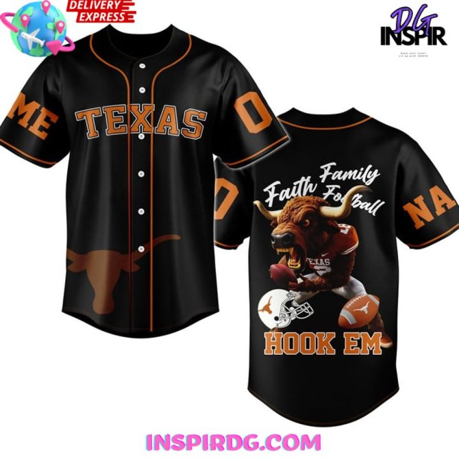 Texas Longhorns Hook 'Em Baseball Jersey - Image 2