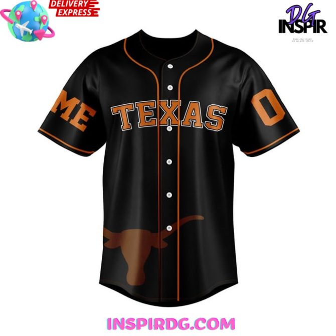 Texas Longhorns Hook 'Em Baseball Jersey - Image 3