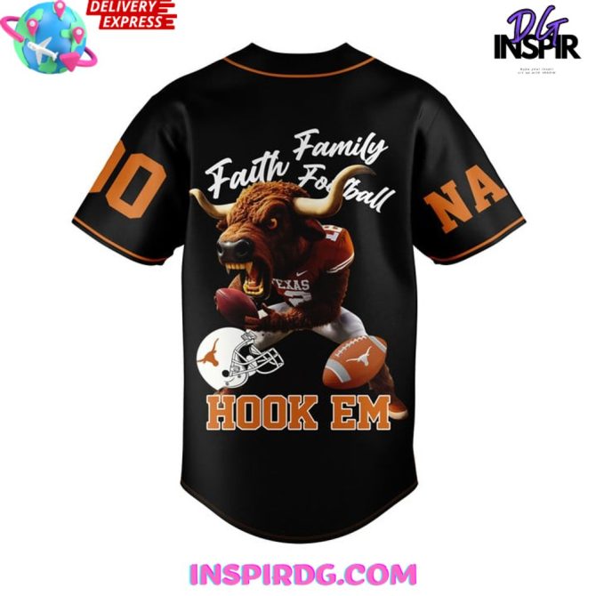 Texas Longhorns Hook 'Em Baseball Jersey - Image 4