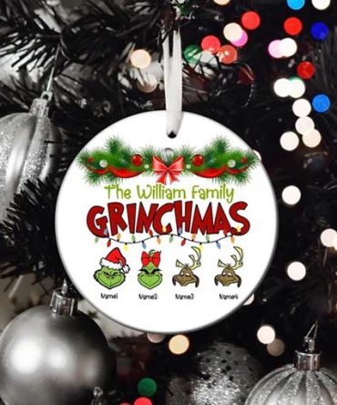 The Custom Name Family Grinchmas Grinch Christmas Ornament