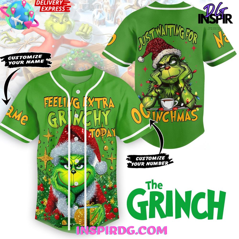 The Grinch Just Waiting For Grinchmas Baseball Jersey