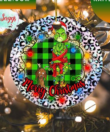Tied Grinch And Max Dog Christmas Grinch Decorations Outdoor Ornament