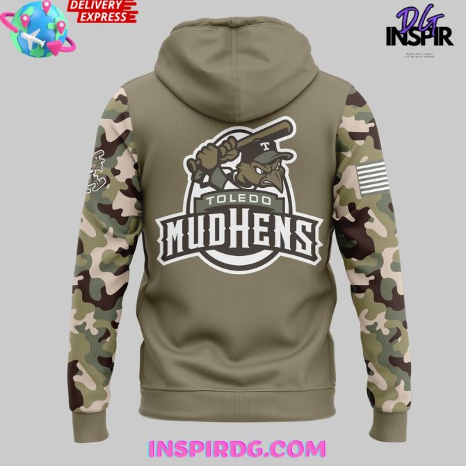 Toledo Mud Hens Military Appreciation Night 2025 All Over Print Hoodie - Image 3