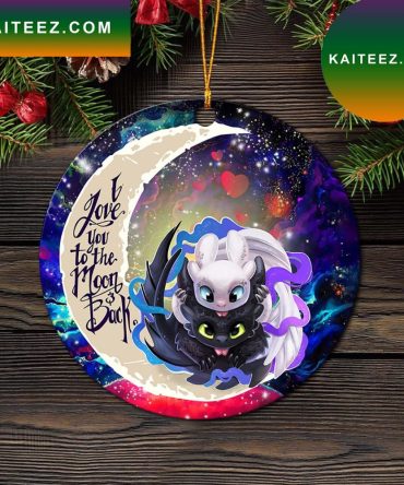 Toothless And Light Fury How To Train Your Dragon Love You To The Moon Galaxy Mica Circle Ornament Perfect Gift For Holiday