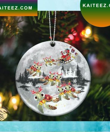 Turtle Sleigh Of Santa Christmas Tree Topper Gifts For Turtle Lovers Christmas Ornament