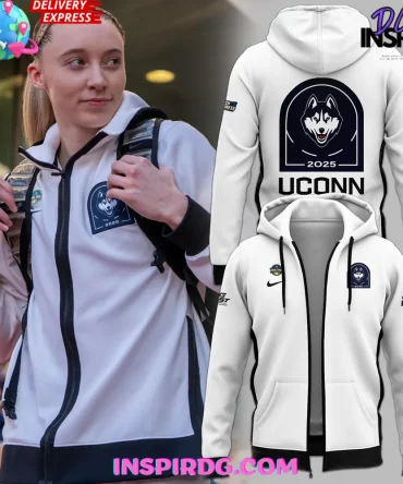 Uconn Huskies 2025 March Madness Performance Zip All Over Print Hoodie