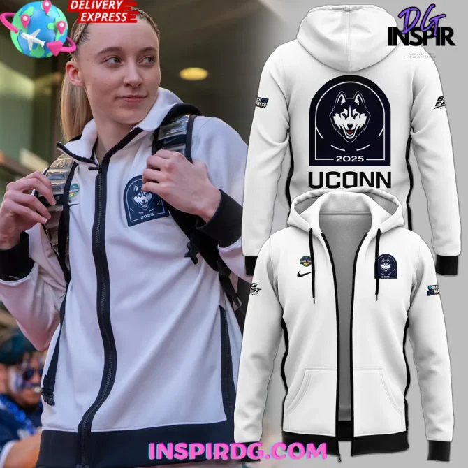 Uconn Huskies 2025 March Madness Performance Zip All Over Print Hoodie