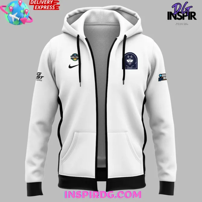 Uconn Huskies 2025 March Madness Performance Zip All Over Print Hoodie - Image 2
