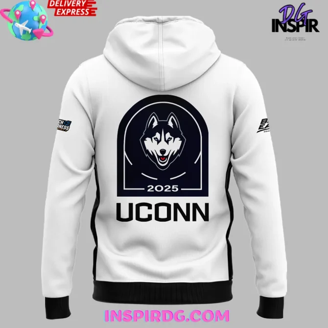 Uconn Huskies 2025 March Madness Performance Zip All Over Print Hoodie - Image 3