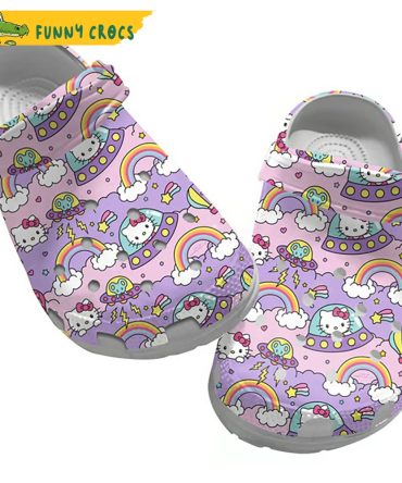 Ufo Rainbow Hello Kitty Crocs Clog Shoes - Discover Comfort And Style Clog Shoes Unisex Clogs Garden Shoes