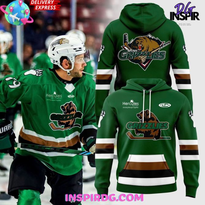Utah Grizzlies 2025 Special Retro All Over Print Hoodie