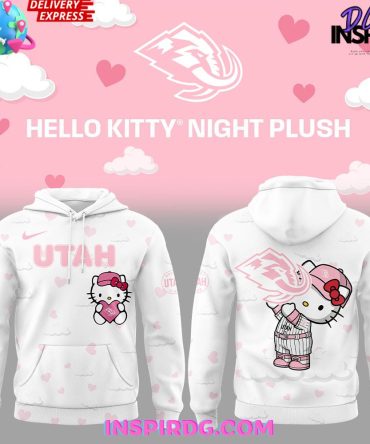 Utah Mammoth Hello Kitty Night Plush 2025 All Over Print Hoodie