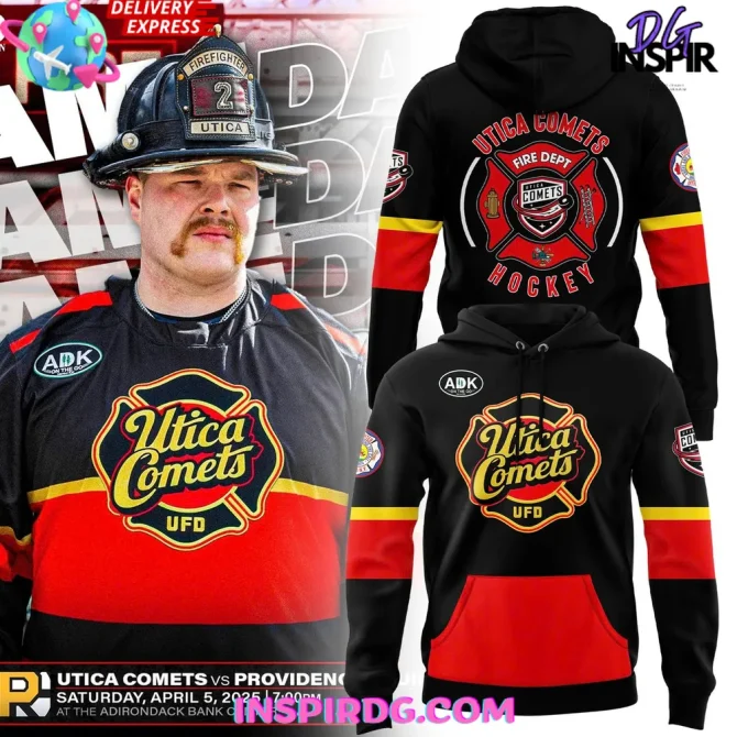 Utica Comets Fire Department 2025 All Over Print Hoodie