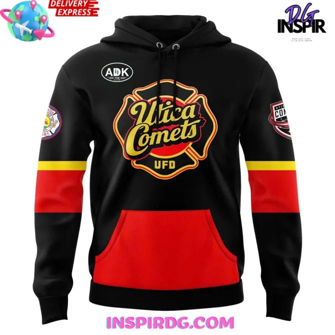 Utica Comets Fire Department 2025 All Over Print Hoodie - Image 2