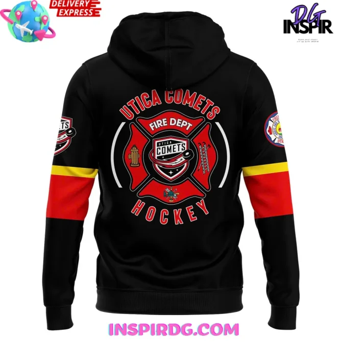 Utica Comets Fire Department 2025 All Over Print Hoodie - Image 3