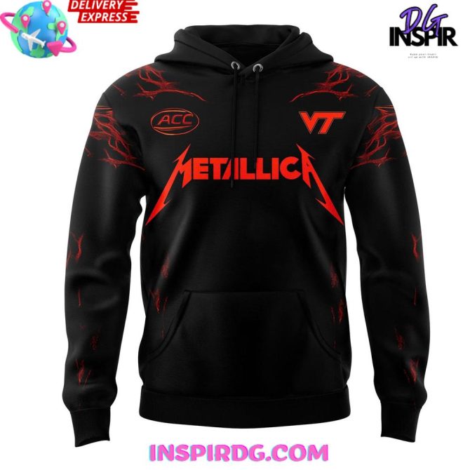 Virginia Tech Hokies X Metallica 2025 All Over Print Hoodie - Image 2